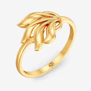 Stylish Leaf Design Kid’s Gold Ring