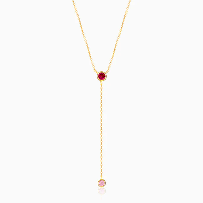 Golden Luminous Lariat Necklace