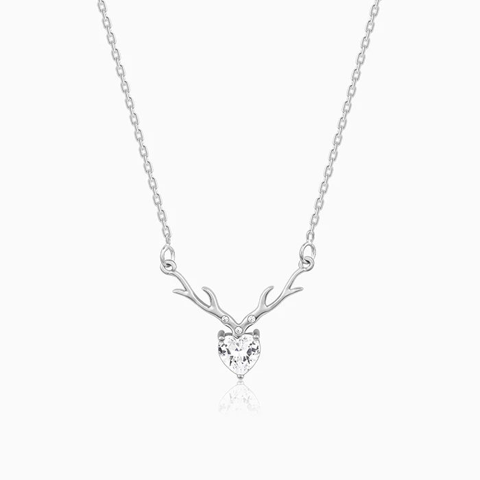 Anushka Sharma Silver Deer Heart Necklace